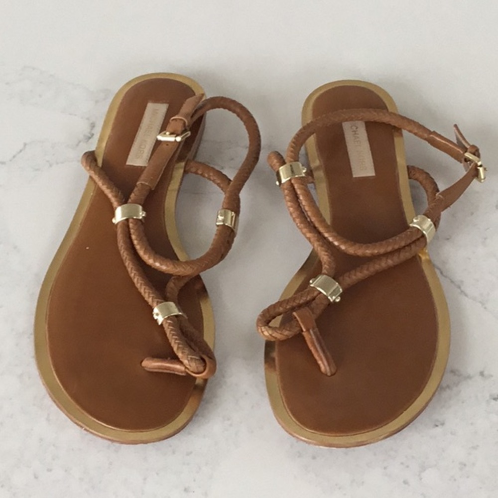 Michael Kors braided leather sandal, size 40